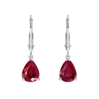 1.82 Ct.Tw. Ruby Earrings, 14K White Gold 1