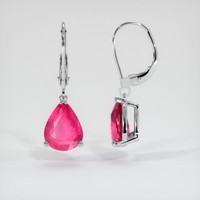 2.54 Ct.Tw. Ruby Earrings, 14K White Gold 2