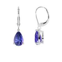 2.36 Ct.Tw. Purple Sapphire Earrings, 14K White Gold 2