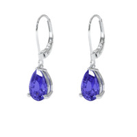 2.36 Ct.Tw. Purple Sapphire Earrings, 14K White Gold 3