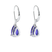 2.36 Ct.Tw. Purple Sapphire Earrings, 14K White Gold 4