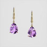 <span>7.17</span>&nbsp;<span class="tooltip-light">Ct.Tw.<span class="tooltiptext">Total Carat Weight</span></span> Purple Amethyst Earrings, 14K Yellow Gold 1
