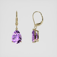 <span>7.17</span>&nbsp;<span class="tooltip-light">Ct.Tw.<span class="tooltiptext">Total Carat Weight</span></span> Purple Amethyst Earrings, 14K Yellow Gold 2