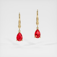 <span>0.98</span>&nbsp;<span class="tooltip-light">Ct.Tw.<span class="tooltiptext">Total Carat Weight</span></span> Ruby Earrings, 14K Yellow Gold 1