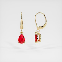 <span>0.98</span>&nbsp;<span class="tooltip-light">Ct.Tw.<span class="tooltiptext">Total Carat Weight</span></span> Ruby Earrings, 14K Yellow Gold 2