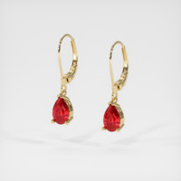 0.98 Ct.Tw. Ruby Earrings, 14K Yellow Gold 3