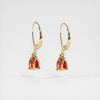 <span>0.98</span>&nbsp;<span class="tooltip-light">Ct.Tw.<span class="tooltiptext">Total Carat Weight</span></span> Ruby Earrings, 14K Yellow Gold 4