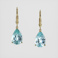 <span>8.52</span>&nbsp;<span class="tooltip-light">Ct.Tw.<span class="tooltiptext">Total Carat Weight</span></span> Greenish Blue Apatite Earrings, 14K Yellow Gold 1