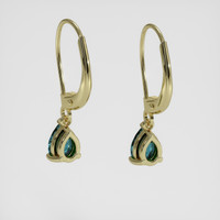 <span>1.36</span>&nbsp;<span class="tooltip-light">Ct.Tw.<span class="tooltiptext">Total Carat Weight</span></span> Greenish Blue Sapphire Earrings, 14K Yellow Gold 4