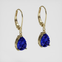 <span>1.74</span>&nbsp;<span class="tooltip-light">Ct.Tw.<span class="tooltiptext">Total Carat Weight</span></span> Blue Sapphire Earrings, 14K Yellow Gold 3