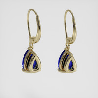 <span>1.74</span>&nbsp;<span class="tooltip-light">Ct.Tw.<span class="tooltiptext">Total Carat Weight</span></span> Blue Sapphire Earrings, 14K Yellow Gold 4