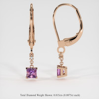 <span>0.46</span>&nbsp;<span class="tooltip-light">Ct.Tw.<span class="tooltiptext">Total Carat Weight</span></span> Sapphire Earrings, 14K Rose Gold 2