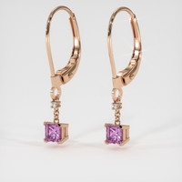 <span>0.46</span>&nbsp;<span class="tooltip-light">Ct.Tw.<span class="tooltiptext">Total Carat Weight</span></span> Sapphire Earrings, 14K Rose Gold 3