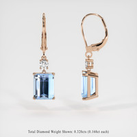 <span>5.98</span> <span class="tooltip-light">Ct.Tw.<span class="tooltiptext">Total Carat Weight</span></span> Blue Aquamarine Earrings, 14K Rose Gold 2
