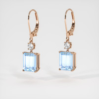 <span>5.98</span> <span class="tooltip-light">Ct.Tw.<span class="tooltiptext">Total Carat Weight</span></span> Blue Aquamarine Earrings, 14K Rose Gold 3
