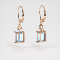 <span>5.98</span> <span class="tooltip-light">Ct.Tw.<span class="tooltiptext">Total Carat Weight</span></span> Blue Aquamarine Earrings, 14K Rose Gold 4