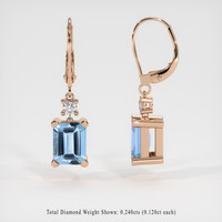 <span>3.96</span> <span class="tooltip-light">Ct.Tw.<span class="tooltiptext">Total Carat Weight</span></span> Blue Aquamarine Earrings, 14K Rose Gold 2