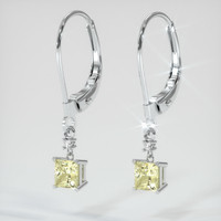 <span>0.73</span> <span class="tooltip-light">Ct.Tw.<span class="tooltiptext">Total Carat Weight</span></span> Yellow Sapphire Earrings, 14K White Gold 3