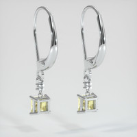 <span>0.73</span> <span class="tooltip-light">Ct.Tw.<span class="tooltiptext">Total Carat Weight</span></span> Yellow Sapphire Earrings, 14K White Gold 4