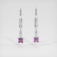 <span>0.46</span>&nbsp;<span class="tooltip-light">Ct.Tw.<span class="tooltiptext">Total Carat Weight</span></span> Sapphire Earrings, 14K White Gold 1