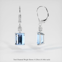 <span>5.98</span> <span class="tooltip-light">Ct.Tw.<span class="tooltiptext">Total Carat Weight</span></span> Blue Aquamarine Earrings, 14K White Gold 2