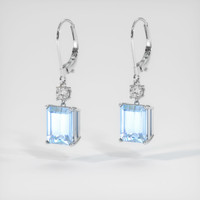 <span>5.98</span> <span class="tooltip-light">Ct.Tw.<span class="tooltiptext">Total Carat Weight</span></span> Blue Aquamarine Earrings, 14K White Gold 3