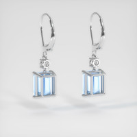<span>5.98</span> <span class="tooltip-light">Ct.Tw.<span class="tooltiptext">Total Carat Weight</span></span> Blue Aquamarine Earrings, 14K White Gold 4