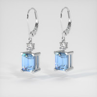 <span>3.96</span> <span class="tooltip-light">Ct.Tw.<span class="tooltiptext">Total Carat Weight</span></span> Blue Aquamarine Earrings, 14K White Gold 3