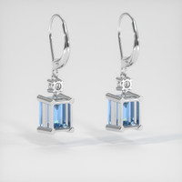 <span>3.96</span> <span class="tooltip-light">Ct.Tw.<span class="tooltiptext">Total Carat Weight</span></span> Blue Aquamarine Earrings, 14K White Gold 4