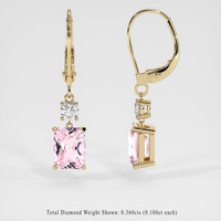 4.28 Ct.Tw. Peach Sapphire Earrings, 14K Yellow Gold 2