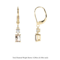 1.34 Ct.Tw. Peach Sapphire Earrings, 14K Yellow Gold 2