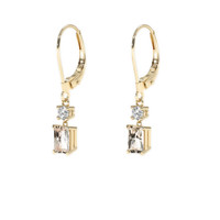 1.34 Ct.Tw. Peach Sapphire Earrings, 14K Yellow Gold 3