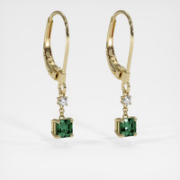<span>0.55</span> <span class="tooltip-light">Ct.Tw.<span class="tooltiptext">Total Carat Weight</span></span> Green Sapphire Earrings, 14K Yellow Gold 3