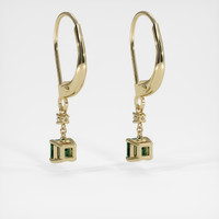 <span>0.55</span> <span class="tooltip-light">Ct.Tw.<span class="tooltiptext">Total Carat Weight</span></span> Green Sapphire Earrings, 14K Yellow Gold 4