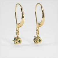 0.56 Ct.Tw. Bluish Green Sapphire Earrings, 14K Yellow Gold 4