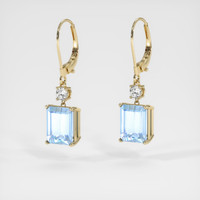 <span>5.98</span> <span class="tooltip-light">Ct.Tw.<span class="tooltiptext">Total Carat Weight</span></span> Blue Aquamarine Earrings, 14K Yellow Gold 3