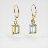 <span>5.98</span> <span class="tooltip-light">Ct.Tw.<span class="tooltiptext">Total Carat Weight</span></span> Blue Aquamarine Earrings, 14K Yellow Gold 4