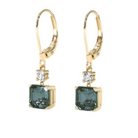 3.72 Ct.Tw. Bluish Green Sapphire Earrings, 14K Yellow Gold 3