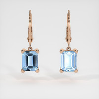 3.96 Ct.Tw. Gemstone Earrings, 14K Rose Gold 1