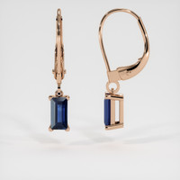 <span>0.88</span>&nbsp;<span class="tooltip-light">Ct.Tw.<span class="tooltiptext">Total Carat Weight</span></span> Sapphire Earrings, 14K Rose Gold 2