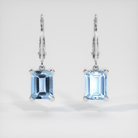 3.96 Ct.Tw. Gemstone Earrings, 14K White Gold 1