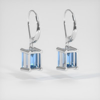 3.96 Ct.Tw. Gemstone Earrings, 14K White Gold 4