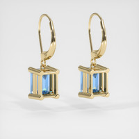 3.96 Ct.Tw. Gemstone Earrings, 14K Yellow Gold 4