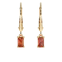 0.71 Ct.Tw. Orange Sapphire Earrings, 14K Yellow Gold 1