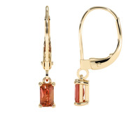 0.71 Ct.Tw. Orange Sapphire Earrings, 14K Yellow Gold 2