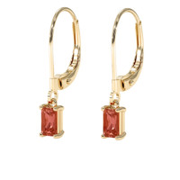 0.71 Ct.Tw. Orange Sapphire Earrings, 14K Yellow Gold 3