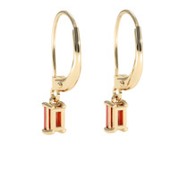0.71 Ct.Tw. Orange Sapphire Earrings, 14K Yellow Gold 4