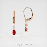 <span>0.57</span>&nbsp;<span class="tooltip-light">Ct.Tw.<span class="tooltiptext">Total Carat Weight</span></span> Ruby Earrings, 14K Rose Gold 2