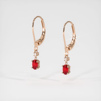 <span>0.57</span>&nbsp;<span class="tooltip-light">Ct.Tw.<span class="tooltiptext">Total Carat Weight</span></span> Ruby Earrings, 14K Rose Gold 3