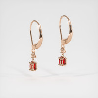 <span>0.57</span>&nbsp;<span class="tooltip-light">Ct.Tw.<span class="tooltiptext">Total Carat Weight</span></span> Ruby Earrings, 14K Rose Gold 4